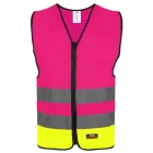 to-farget refleksvest glidelås unisex rosa