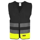 to-farget refleksvest glidelås unisex sort